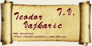 Teodor Vajkarić vizit kartica